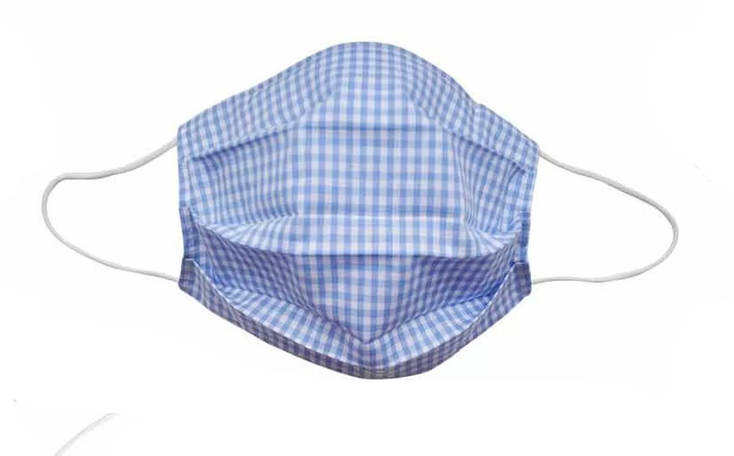 Blue Checkered Fabric Face Mask (Adult)