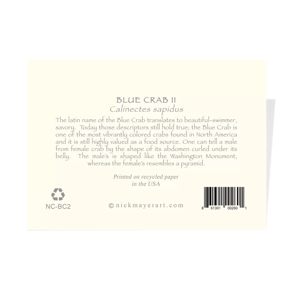 Blue Crab II Notecards