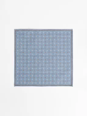 Blue Silk Flower Pocket Square