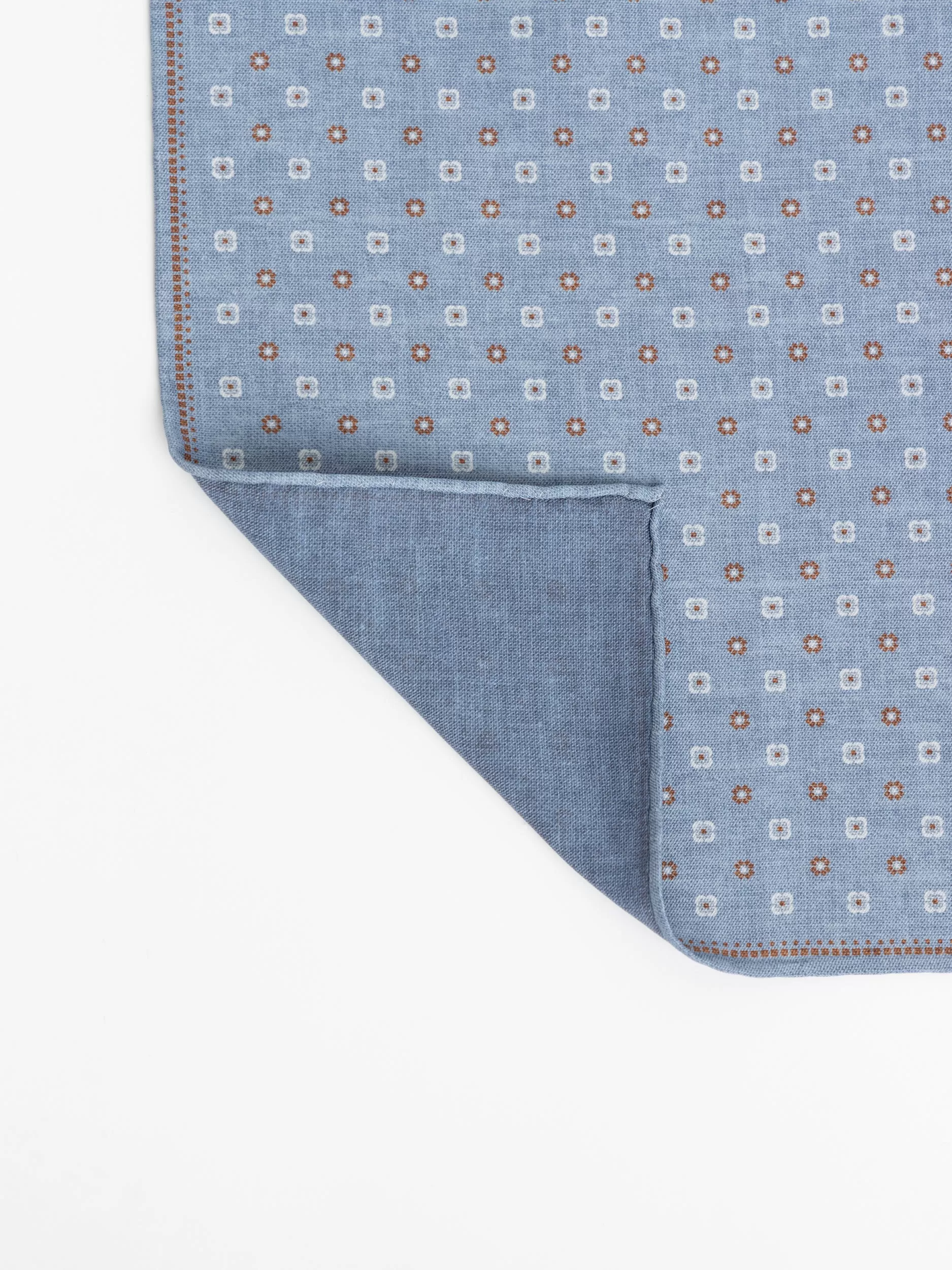 Blue Silk Flower Pocket Square