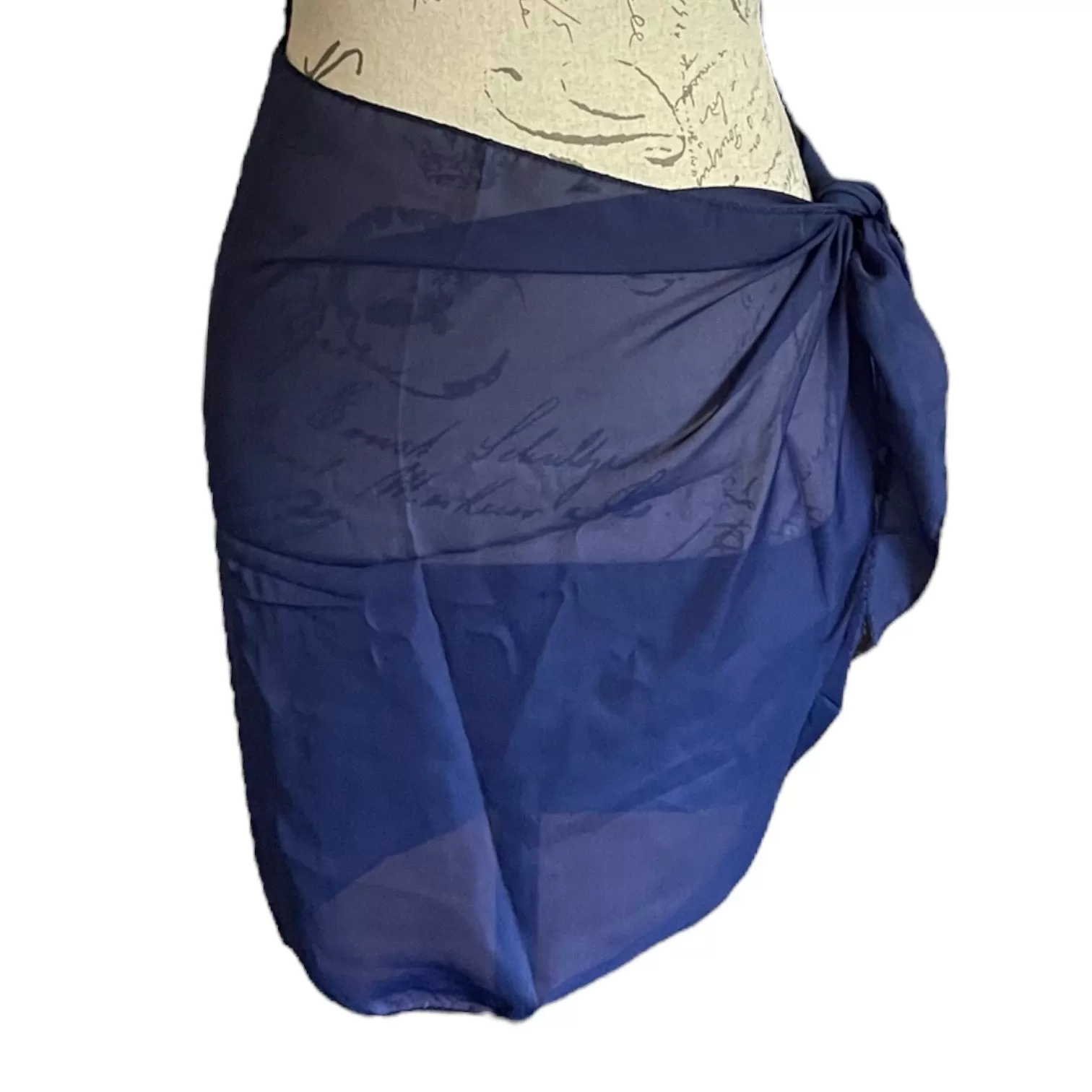 Blue Women's Short Sarong Beach Swim Pool Cover Up OS