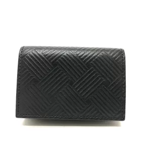 BOTTEGAVENETA Trifold wallet leather black debossed Compact wallet Women Used Authentic