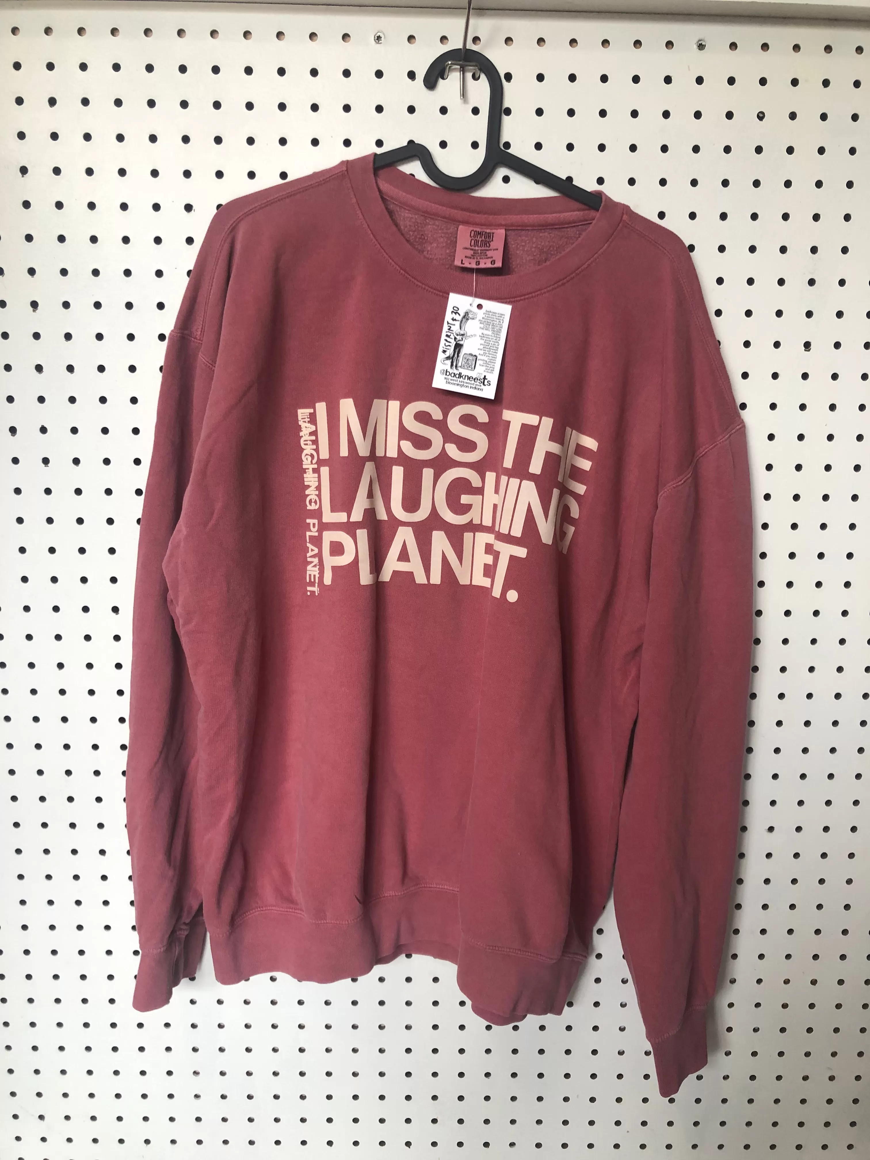 BPR- Large Red Sweatshirt - I Miss the Laughing Planet