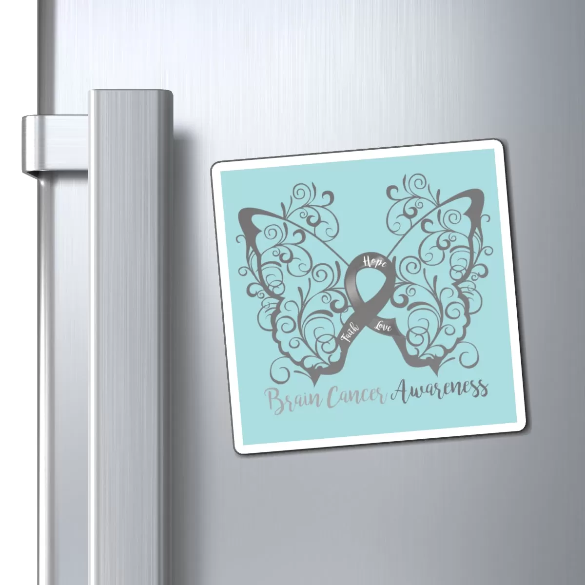 Brain Cancer Awareness Filigree Butterfly Magnet (3 Sizes Available)