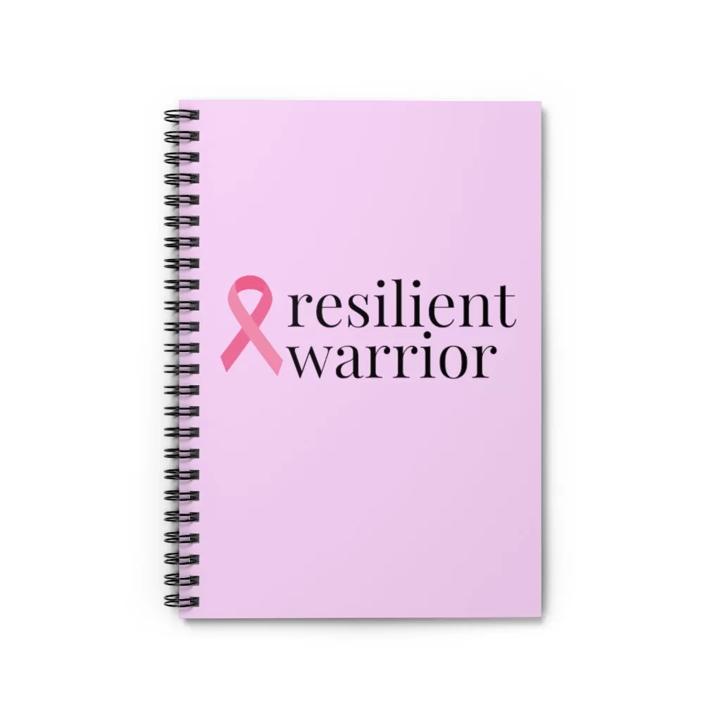 Breast Cancer resilient warrior Spiral Journal - Ruled Line (Pink)