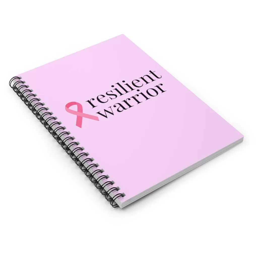 Breast Cancer resilient warrior Spiral Journal - Ruled Line (Pink)