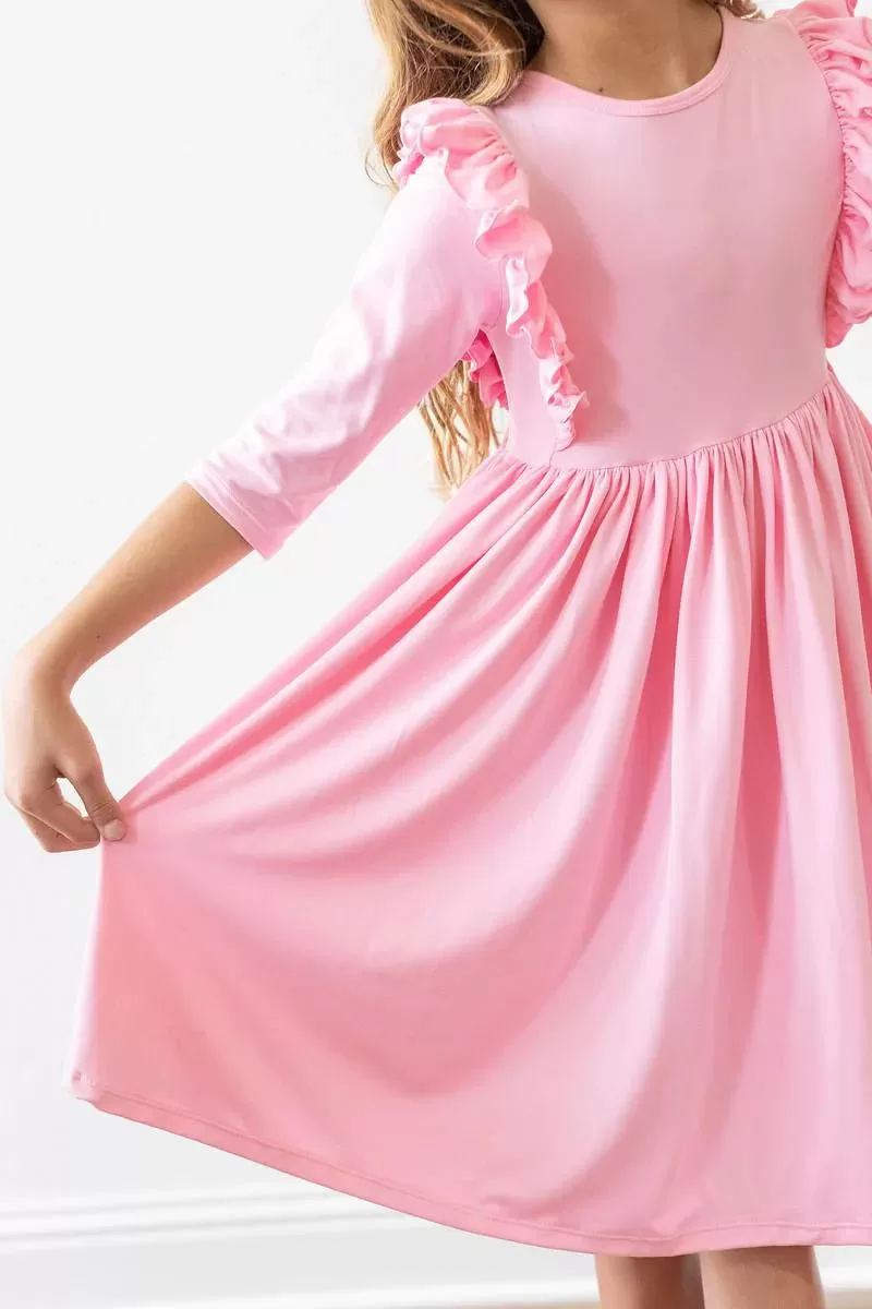 Bubblegum Pink Ruffle Twirl Dress