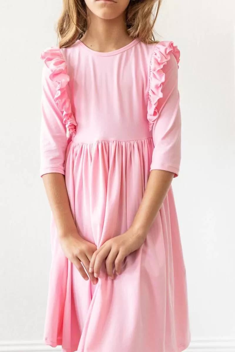 Bubblegum Pink Ruffle Twirl Dress