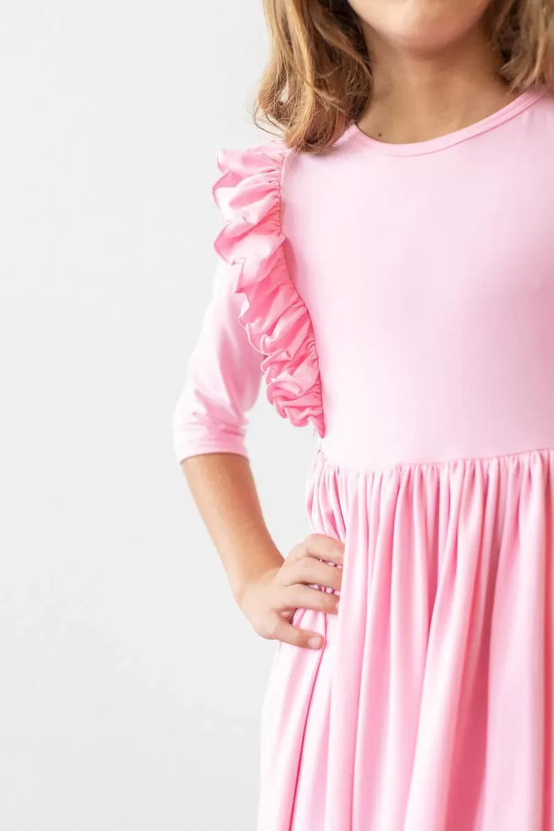 Bubblegum Pink Ruffle Twirl Dress