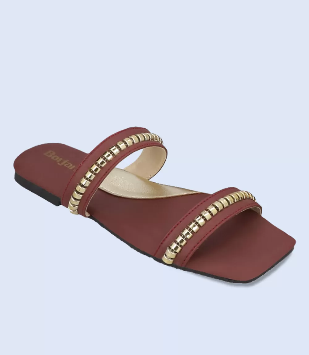 BW8049-MAROON-Women Casual Slipper