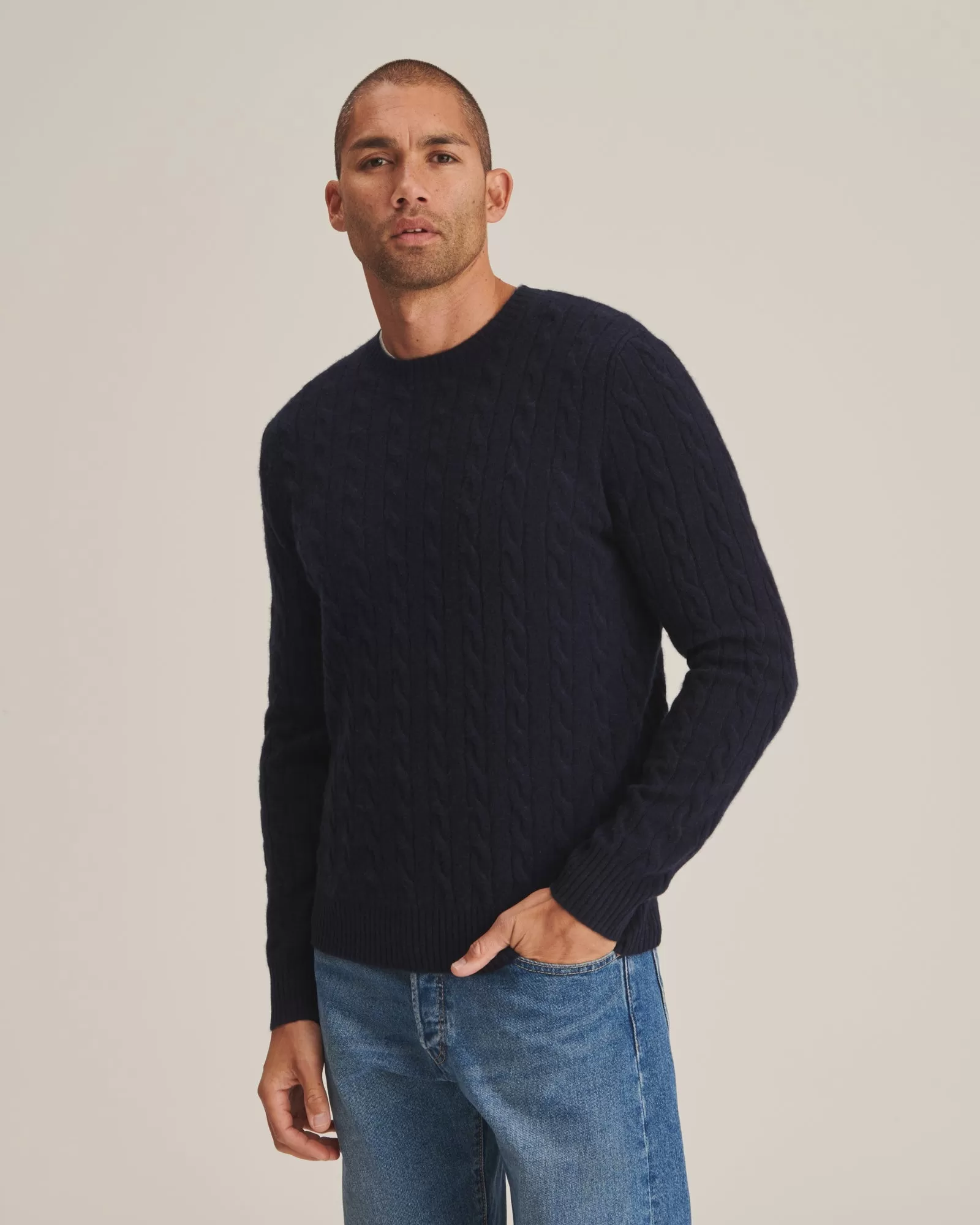 Cashmere Cable Knit Crewneck