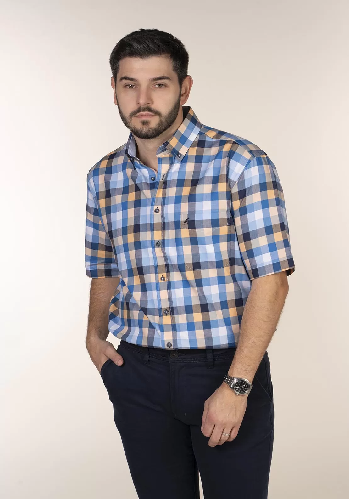 Casual Check Short Sleeve Shirt