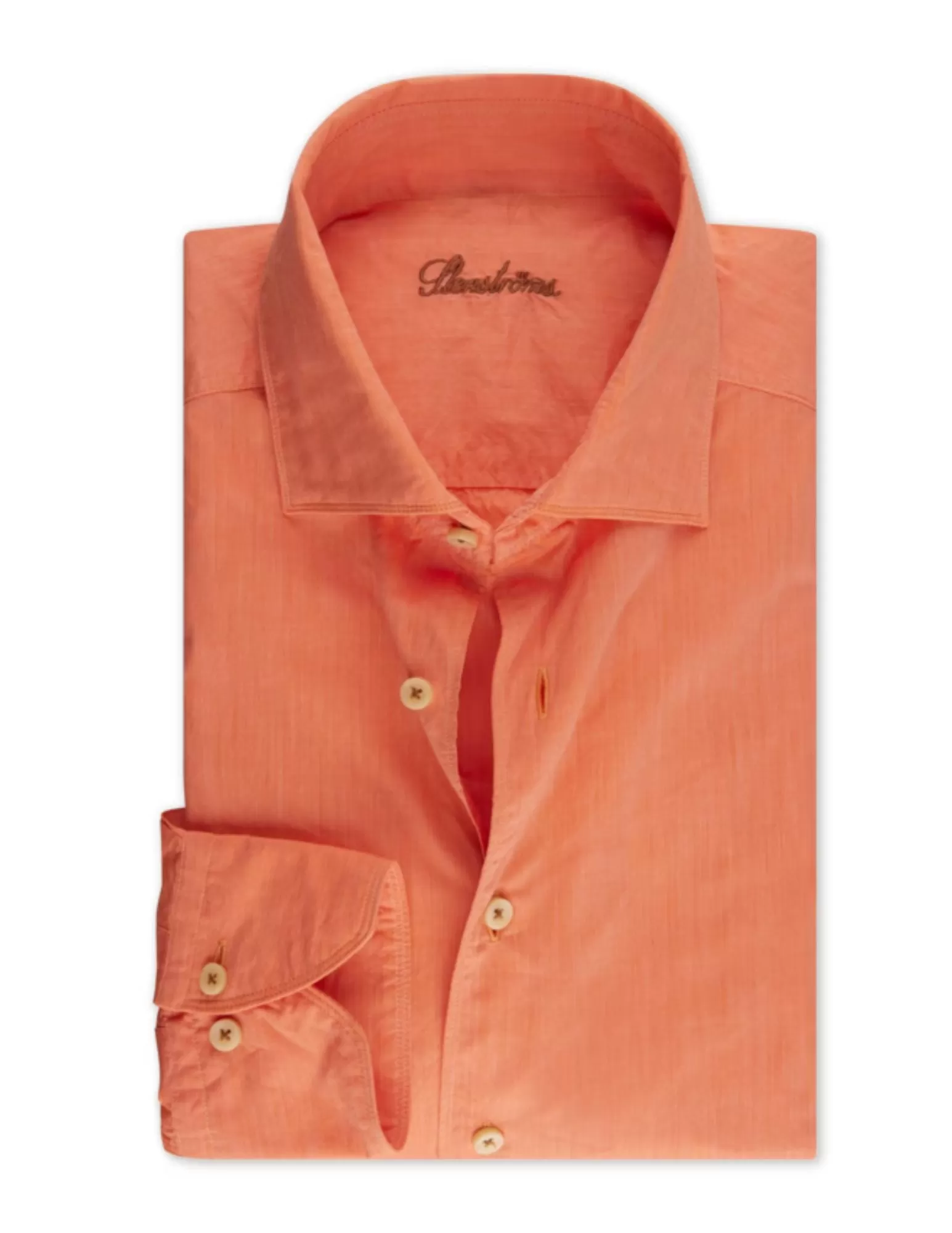 Casual Orange Poplin Shirt | Fitted Body