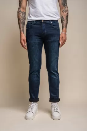 Cavani Milano Navy Stretch Denim Jeans