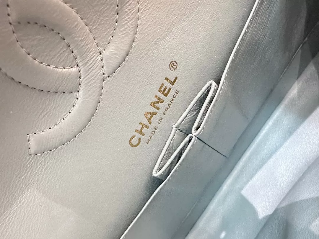 Chanel Medium Classic Sky Blue Bag 18C