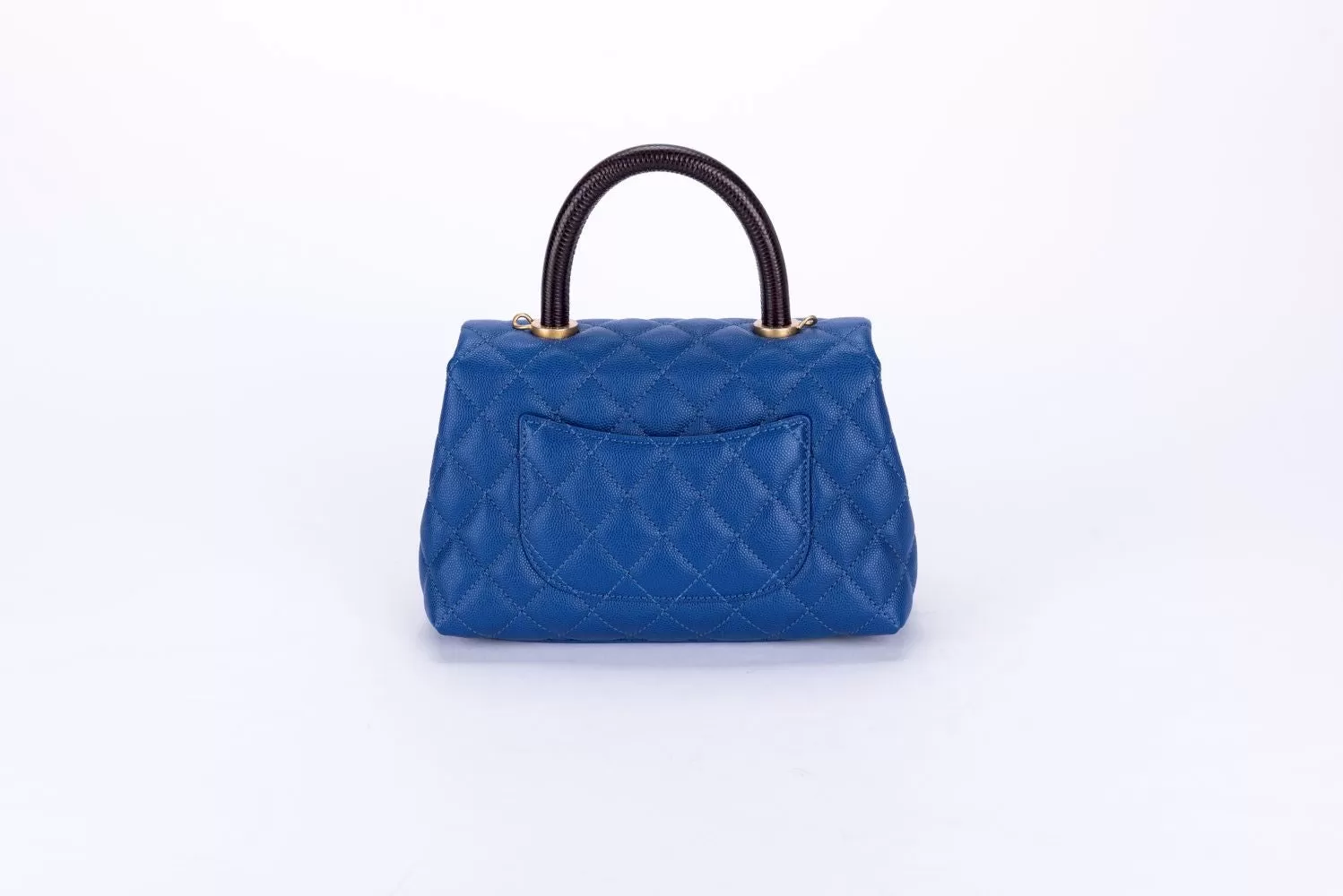 Chanel Mini Coco Handle Blue Color with Card, Strap, Dust Cover & Box