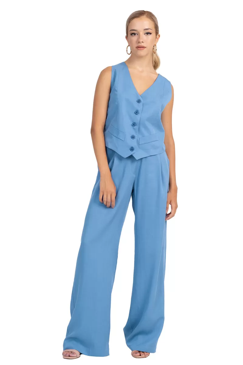 Ciel Blue Women's Suit Vest