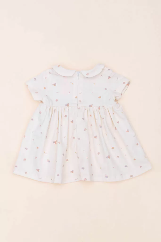 Clara Dress - Cream Freesias