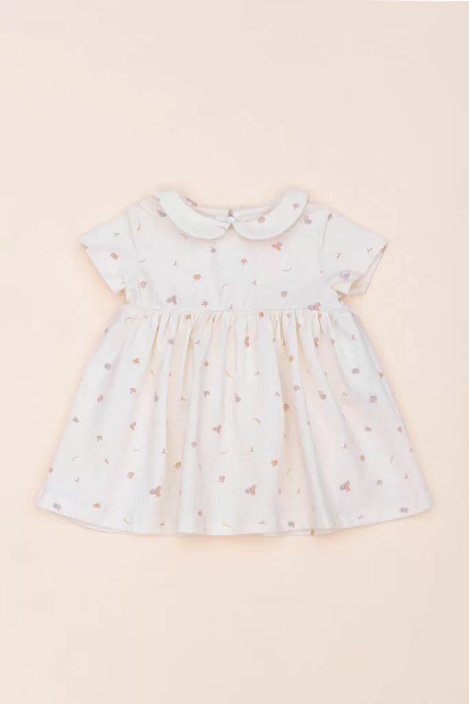 Clara Dress - Cream Freesias