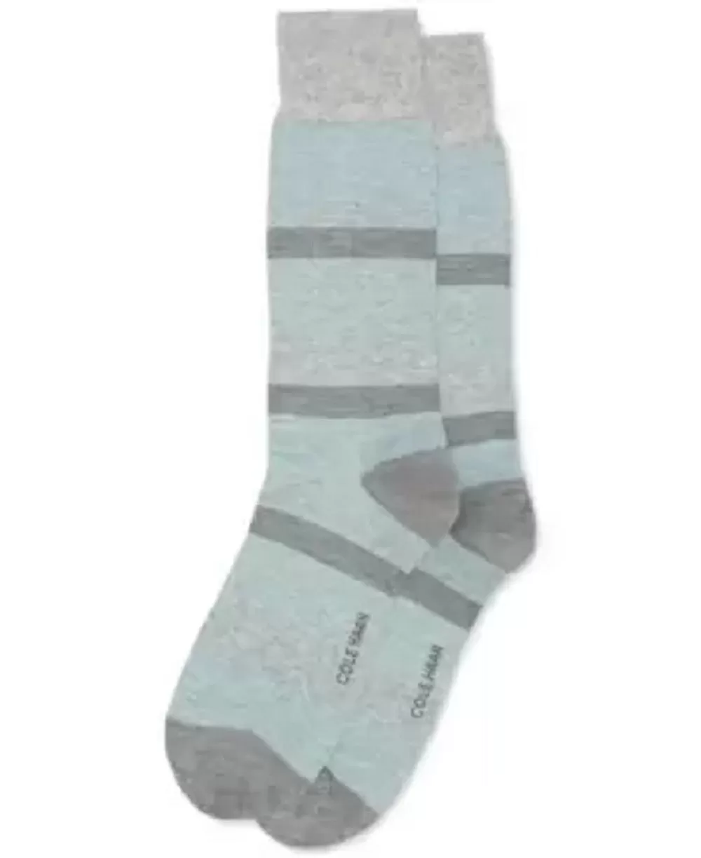 Cole Haan Men's Striped Dress Socks, Blue Combo, One Size