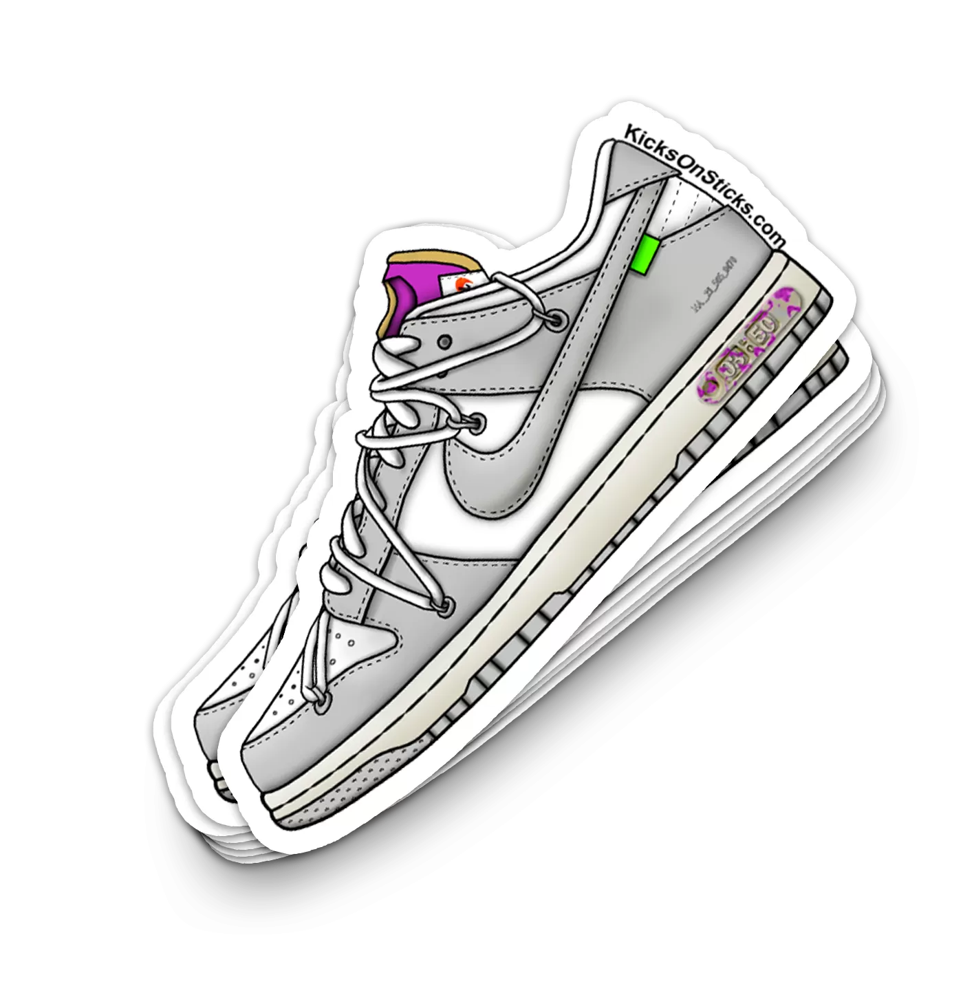 Dunk Low "Off-White Lot 3" Sneaker Sticker