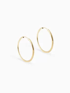 Earring Facet 30 mm 14kt Solid Gold