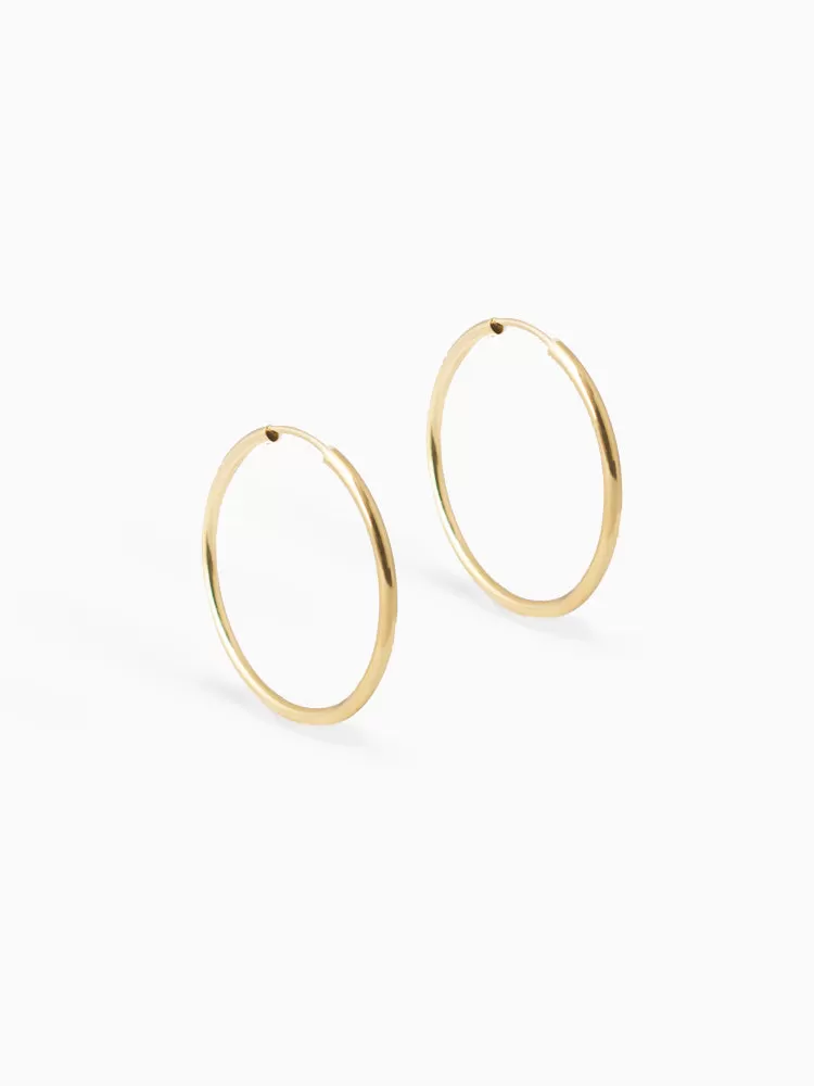 Earring Facet 30 mm 14kt Solid Gold