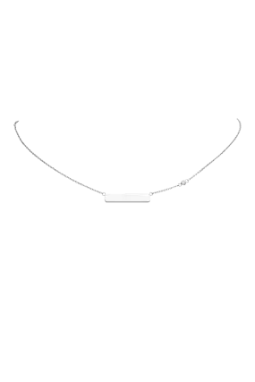 Engraving Rectangle Necklace Silver