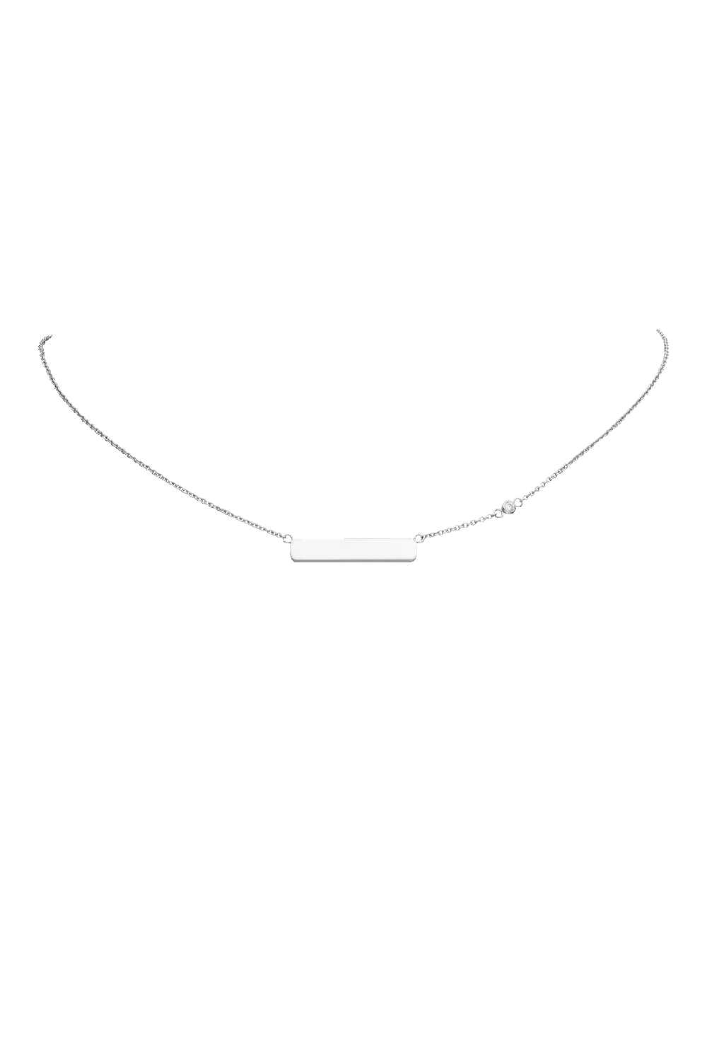 Engraving Rectangle Necklace Silver