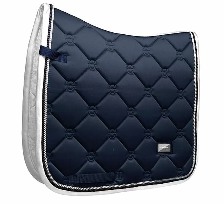 Equestrian Stockholm Dressage Saddle Pad MIDNIGHT WHITE EDGE COB