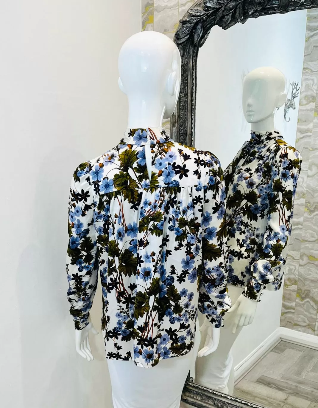 Erdem Floral Tie Neck Top. Size S