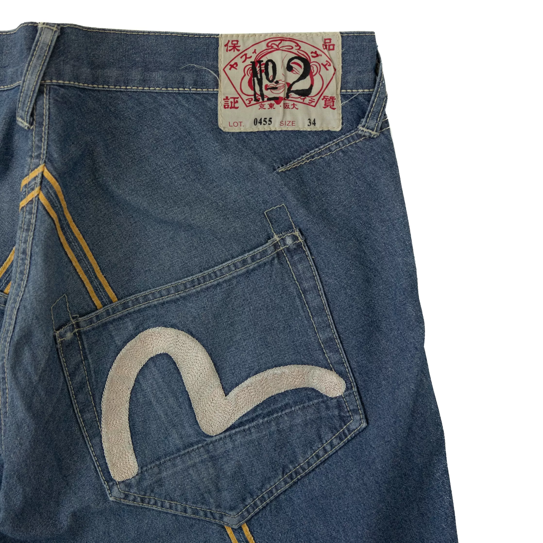 Evisu Stripe Detail Embroidered Denim Jeans