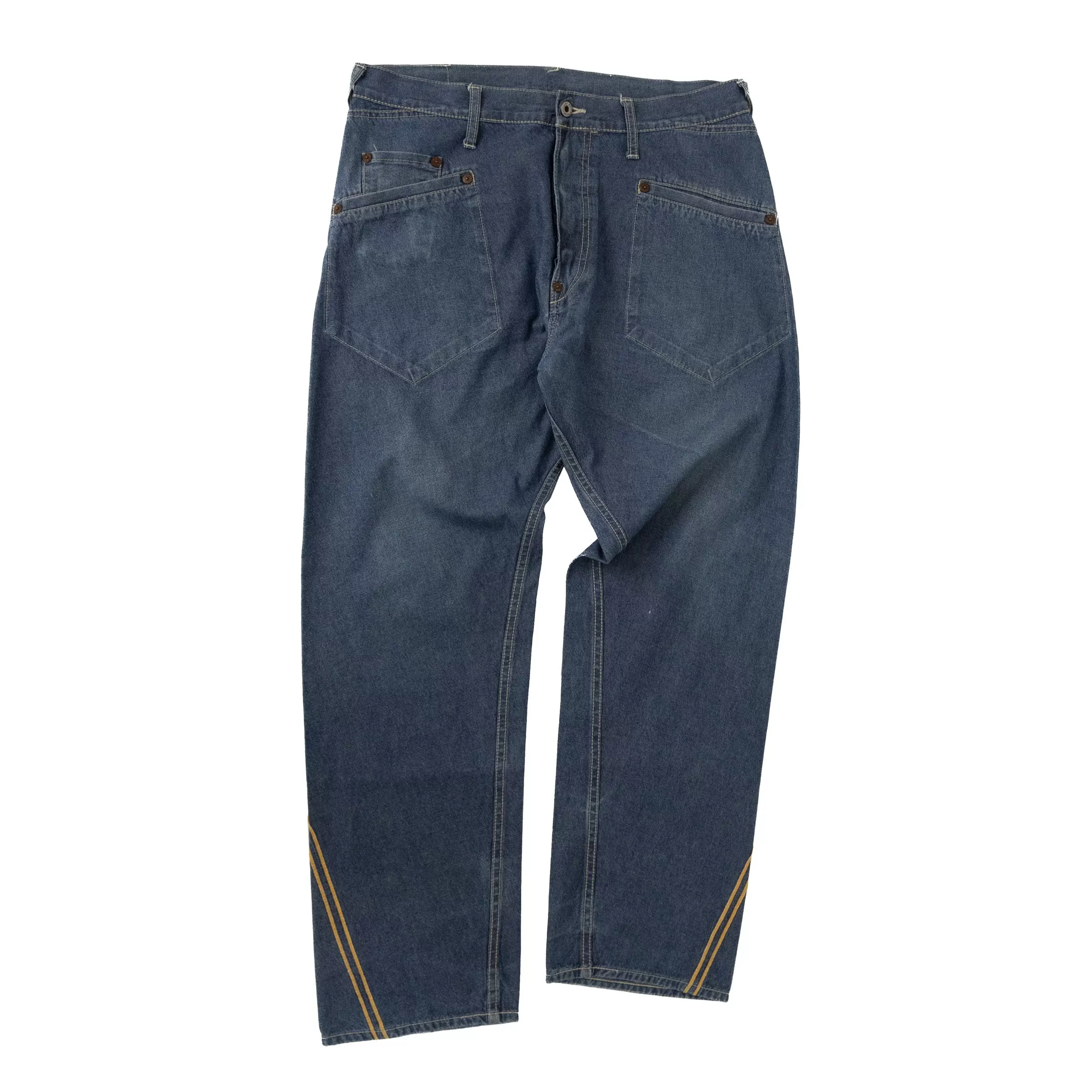 Evisu Stripe Detail Embroidered Denim Jeans