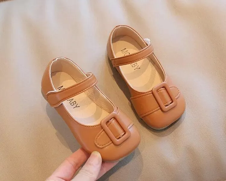 Fashionable Little Girl's Soft Buckle Leather Casual Shoes: G08116 For Children's