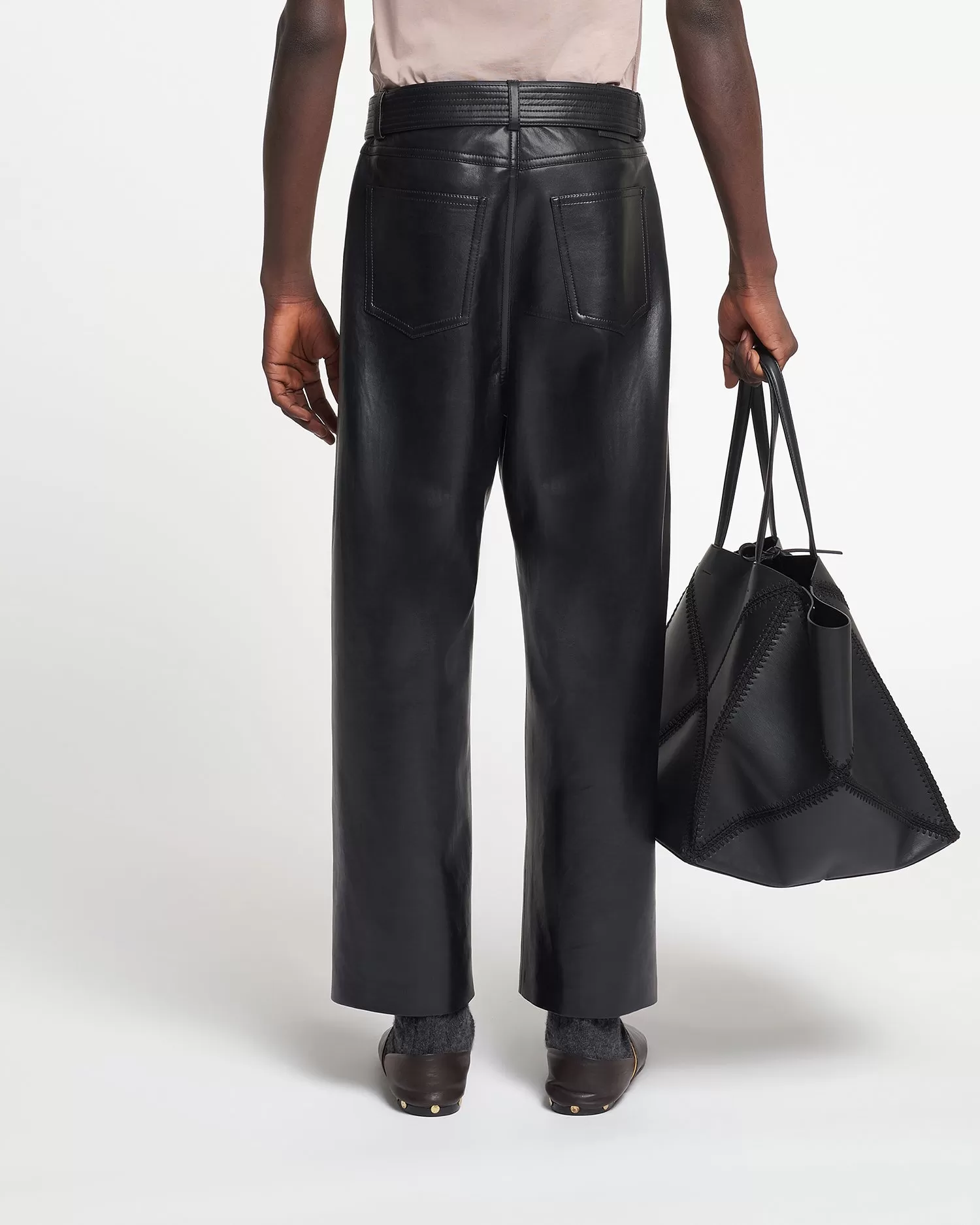 Ferre - Regenerated Leather Pants - Black