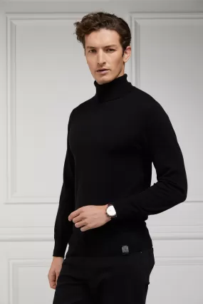 Fine Roll Neck Knit (Black)