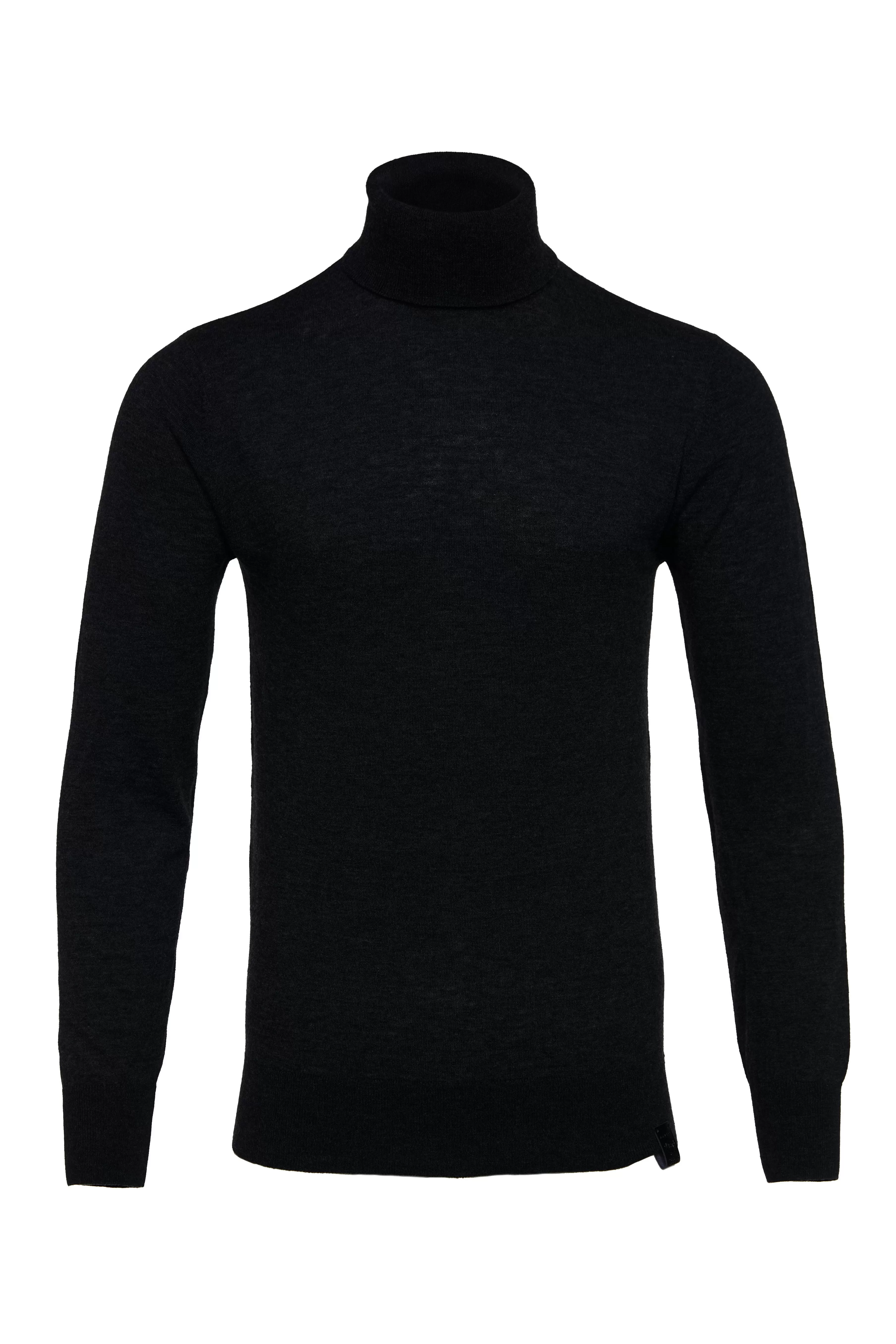 Fine Roll Neck Knit (Black)