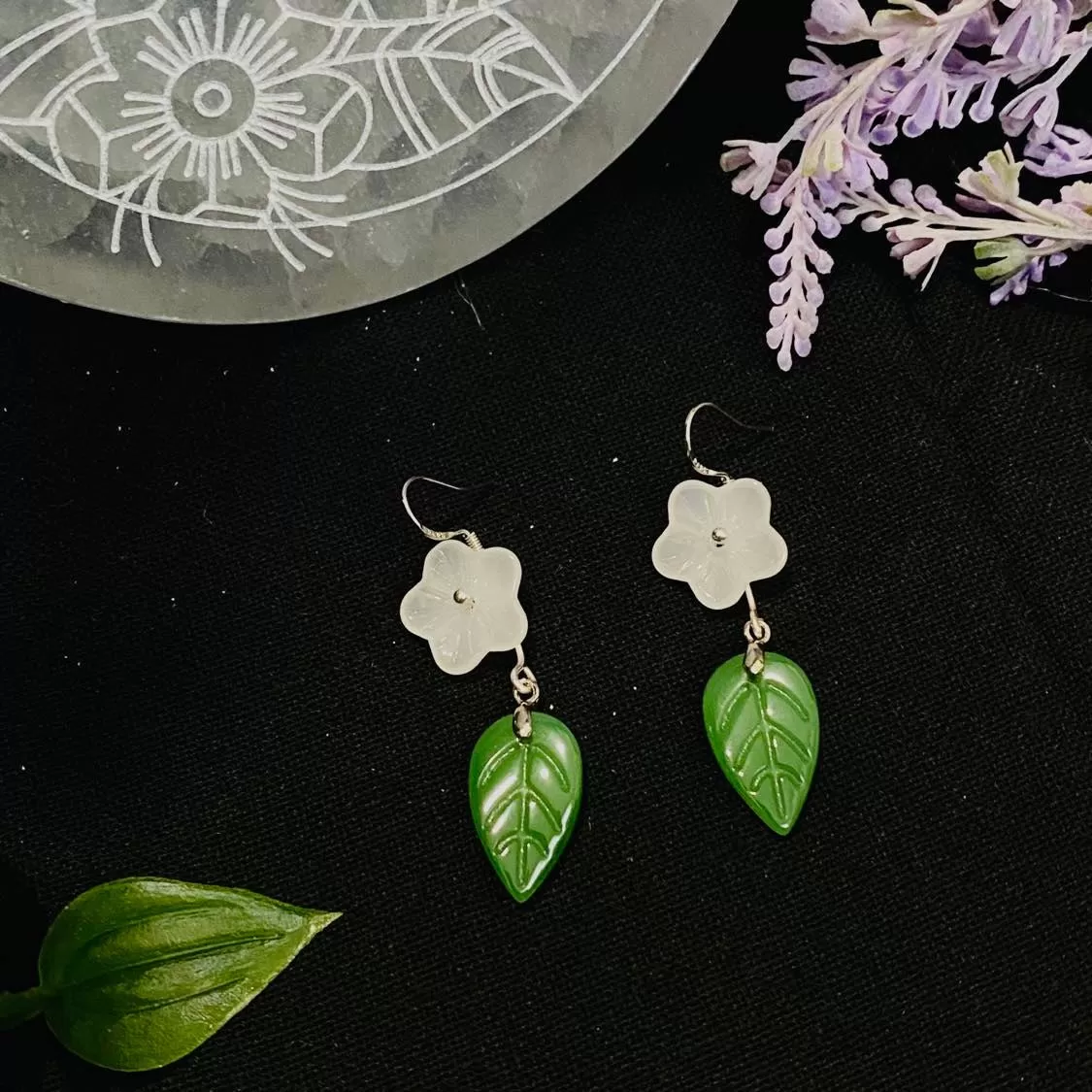 Floral Natural Crystal Earrings