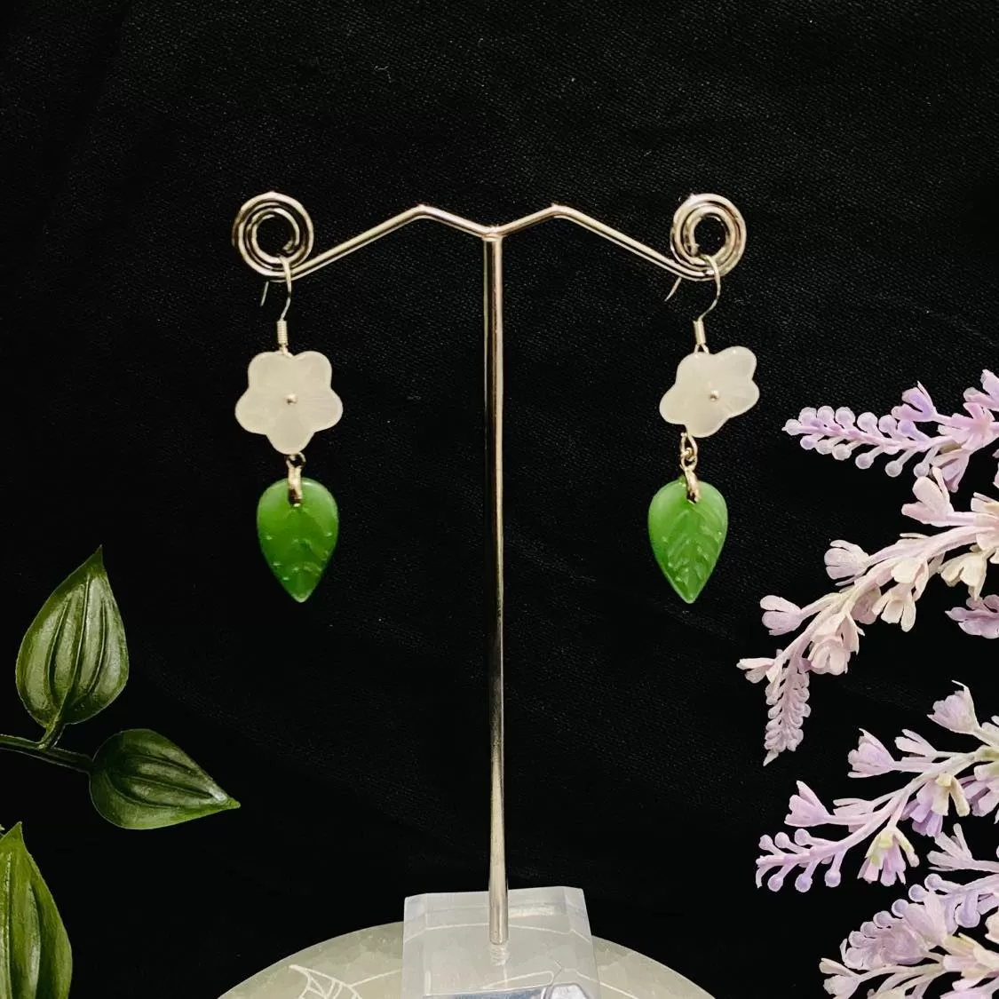 Floral Natural Crystal Earrings