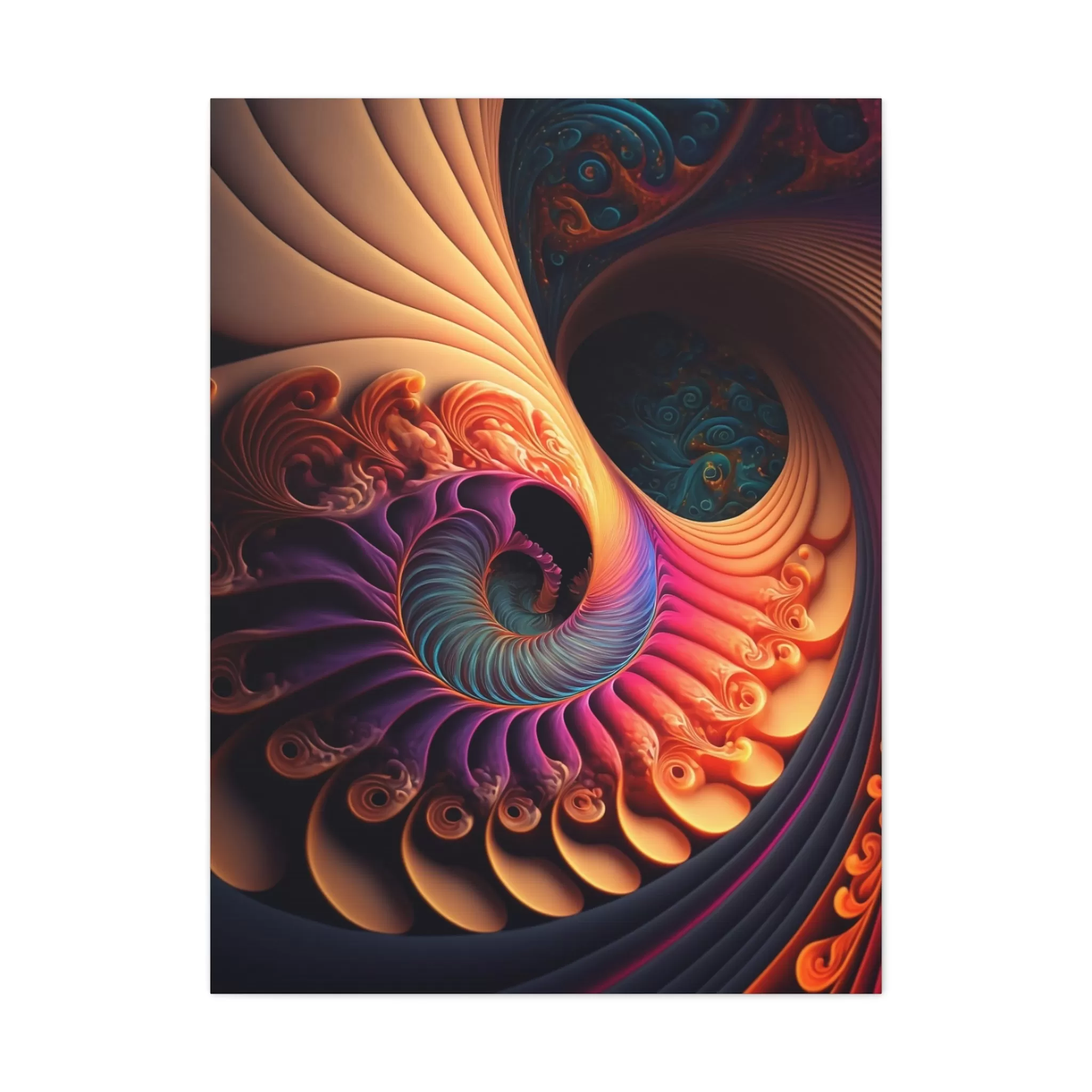 Fractal Spiral Universe Wall Art Canvas Spiritual Decor