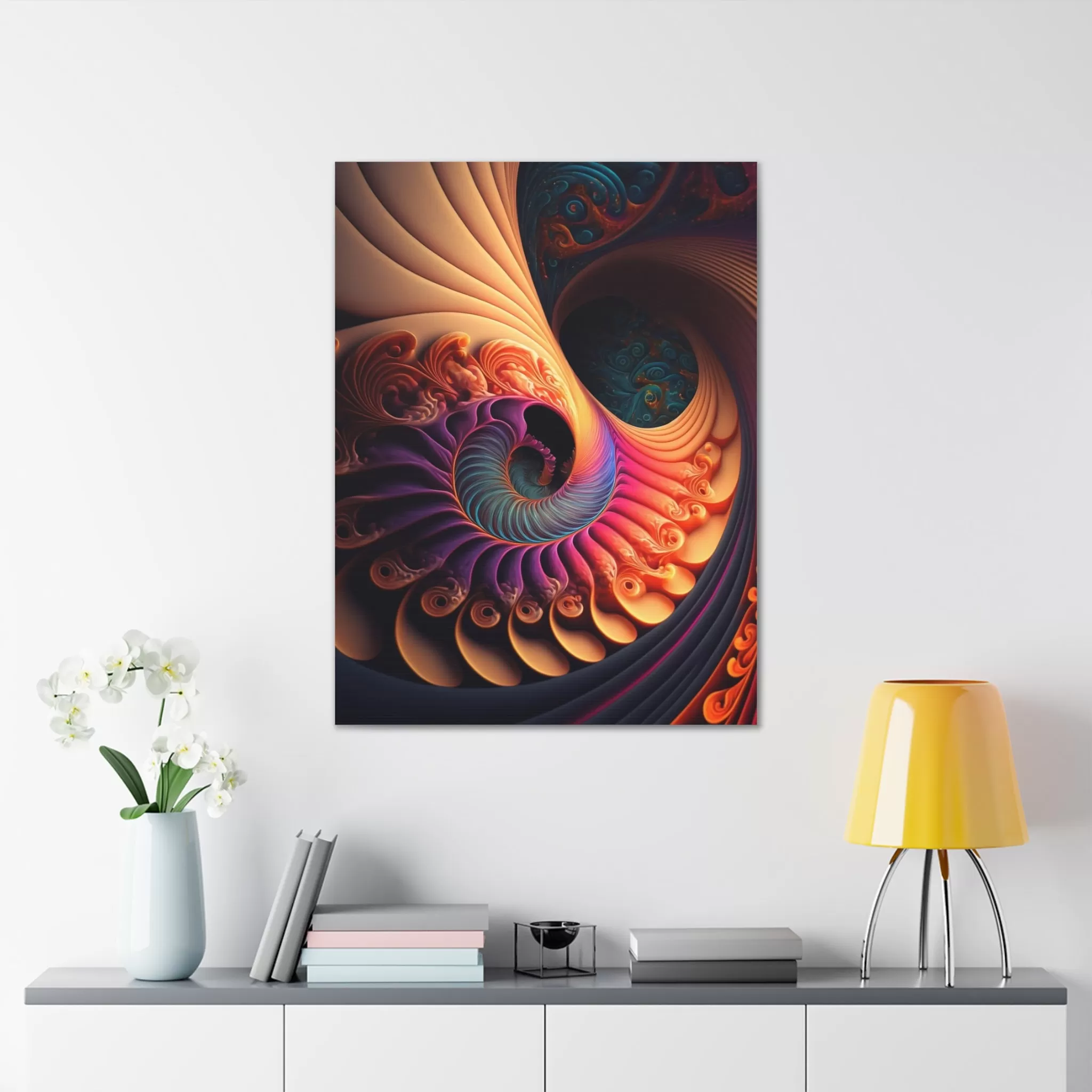 Fractal Spiral Universe Wall Art Canvas Spiritual Decor