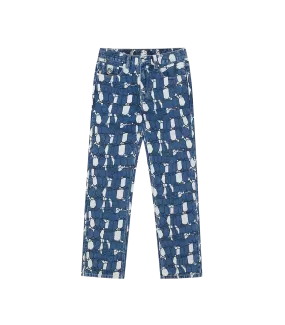 GATOR CAMO DENIM PANTS - BLUE