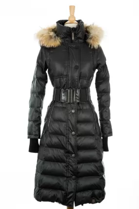 Genie Hooded Down Coat With Fur Trim