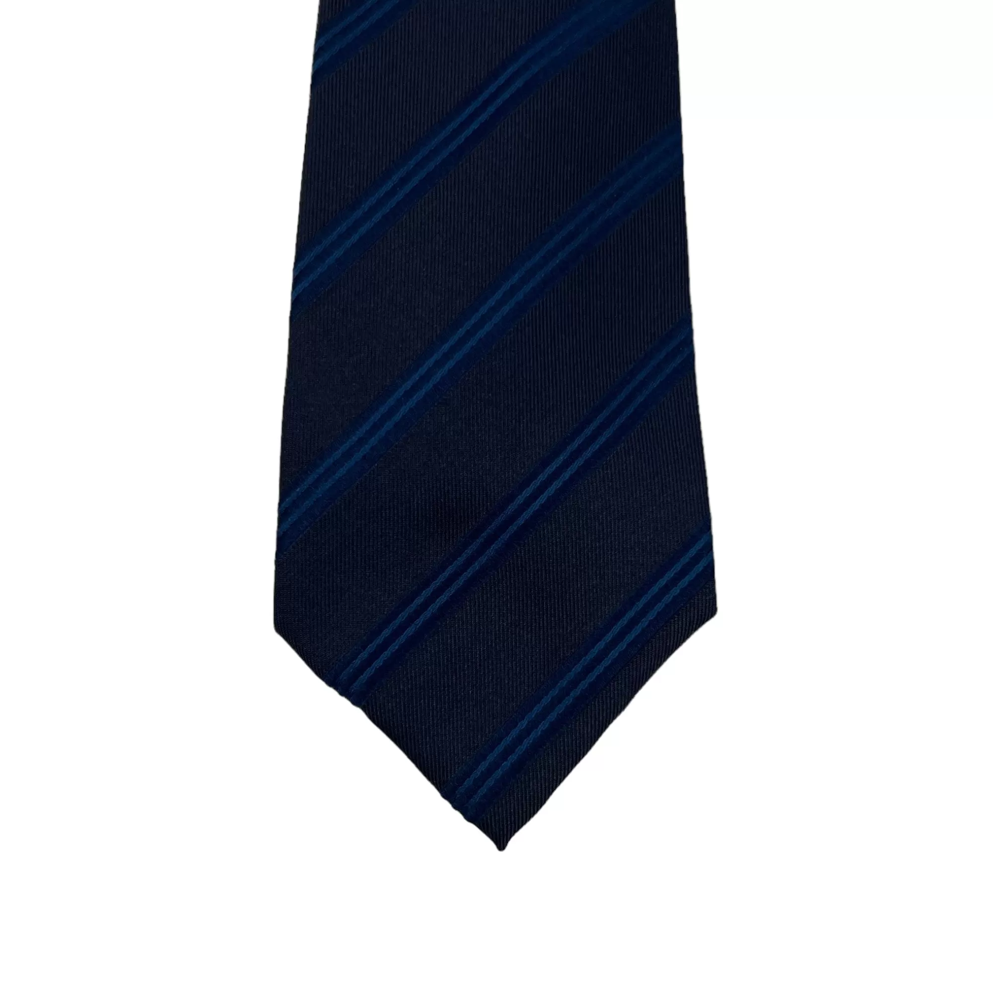 GIORGIO ARMANI Diagonal Stripe Silk Tie - Black & Blue