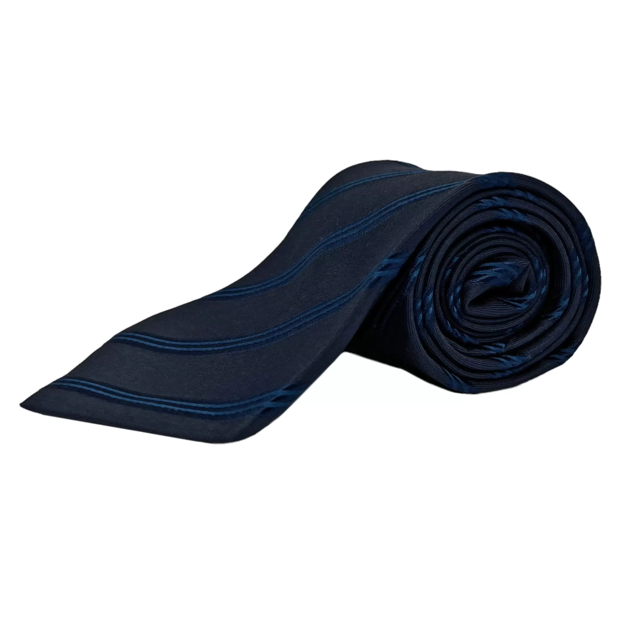 GIORGIO ARMANI Diagonal Stripe Silk Tie - Black & Blue