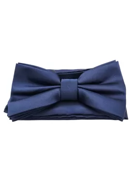 Giovanni Testi Classic Navy Bow Tie with Hanky BT100-G