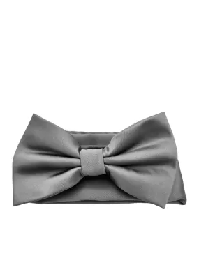 Giovanni Testi Classic Silver Bow Tie with Hanky BT100-ZZ