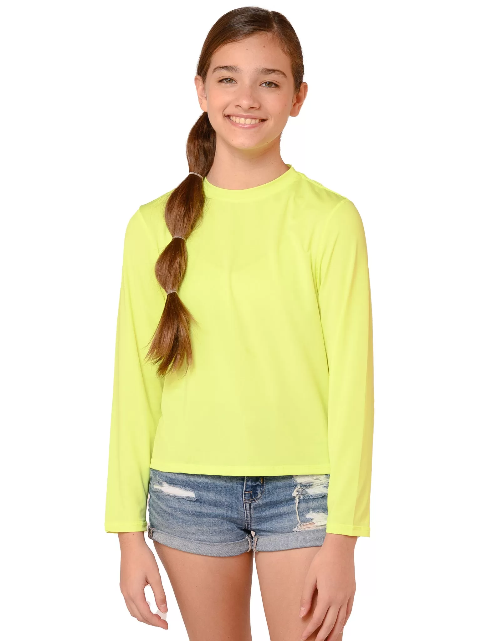 Girls' long sleeve crew neck sun-shirts