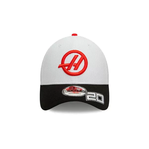 Haas Racing F1 New Era 9Forty 2024 Kevin Magnussen Team Baseball Hat - White