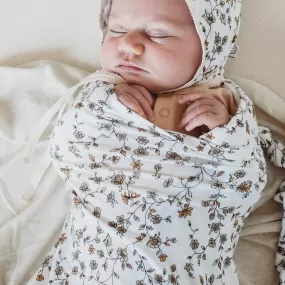 Halo & Horns Baby Swaddle/Wrap Organic Bamboo Jersey - Secret Garden